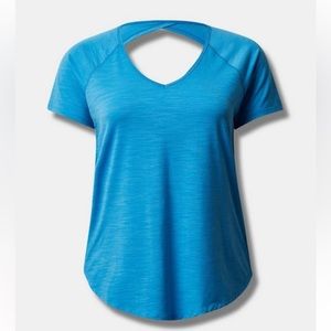 Torrid Lyocell Jersey V Neck Open Back Short Sleeve Active Tee